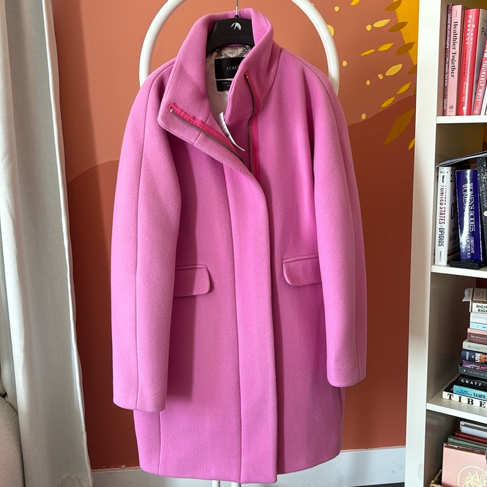 NWT - J.Crew Italian Stadium Cloth wool coat in Pink size 2